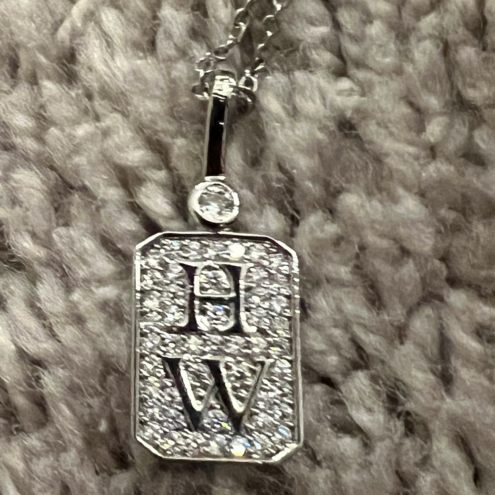 Silver Initial Pendant Necklace - image 2